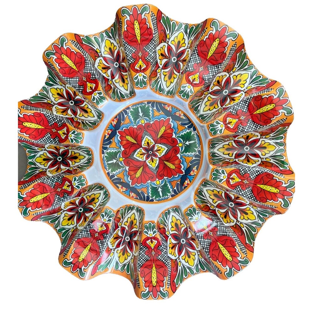 Prepara Taco Holder Carousel 12" Round servicng Plate for 10 Tacos & Dip